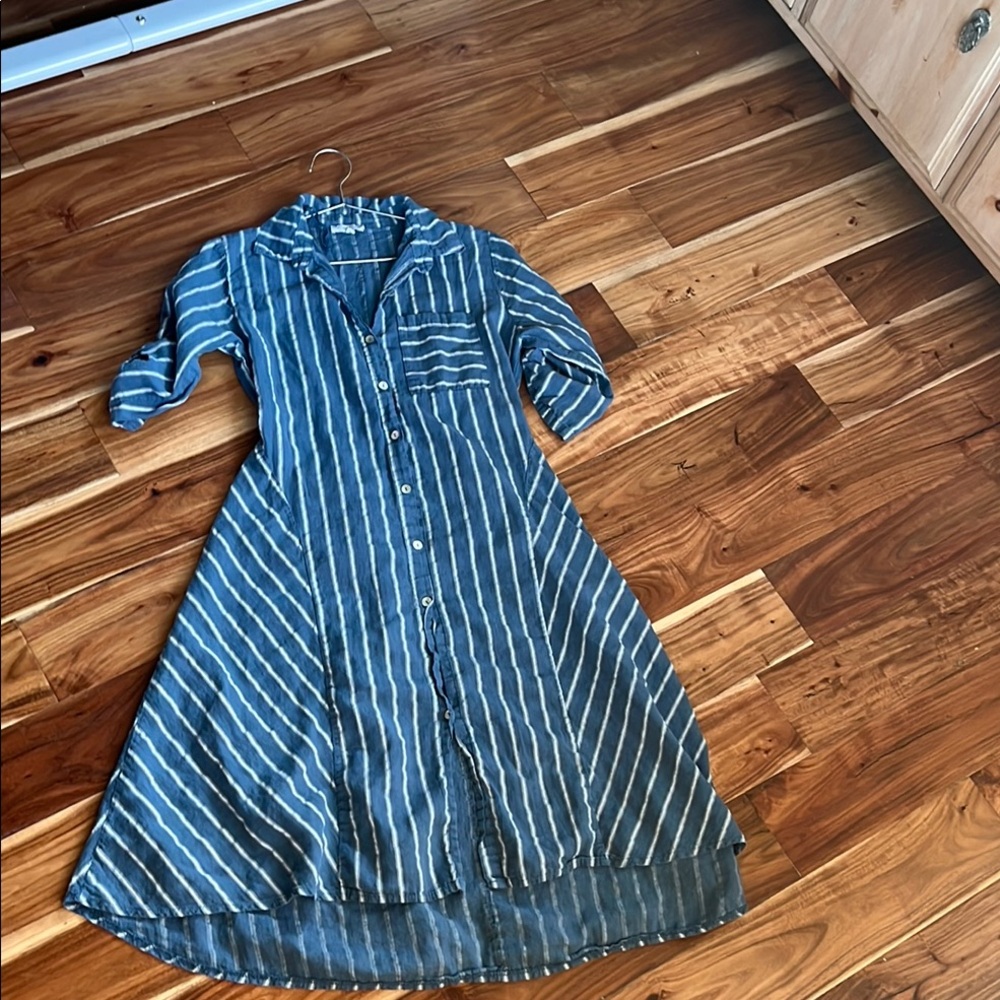 Vanessa Zani Made In Italy High Quality Linen MIDI Dress Size Medium